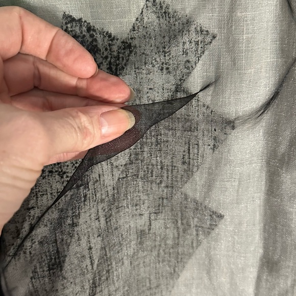 Vintage Alissa Linen Button Down Shirt Cardigan Geometric Asymmetrical Large - Picture 2 of 8